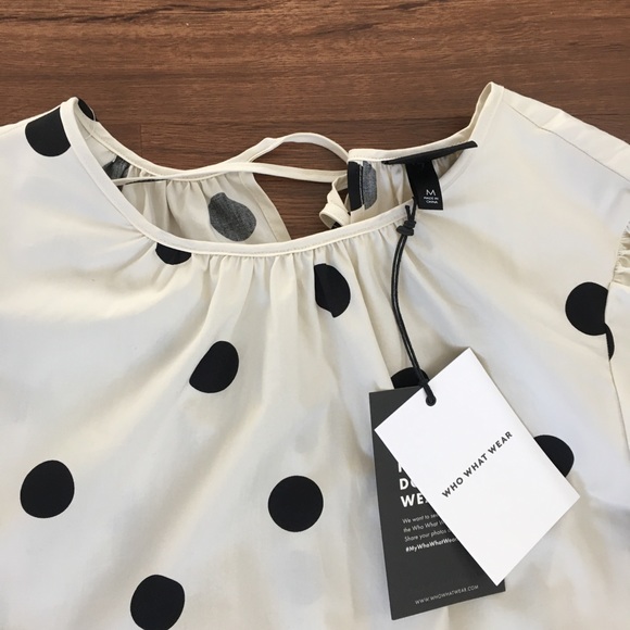 NWT Who What Wear Polka Dot Tie Back Dress - Picture 6 of 9